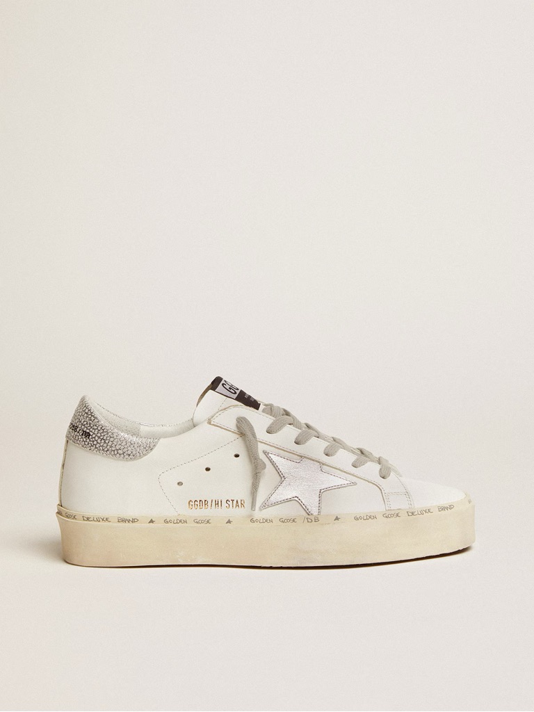 Golden Goose White Leather Low-Top Sneaker With Silver Star